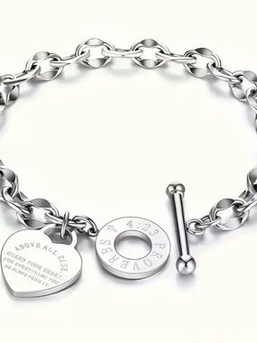 Tiffany & Co. Polished Silver Toggle Charm Bracelet